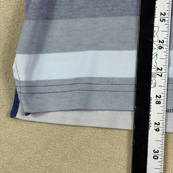 Travis Mathew Mens M Polo Golf Shirt Multicolor Striped Slim Fit Lightweight - Picture 6 of 12